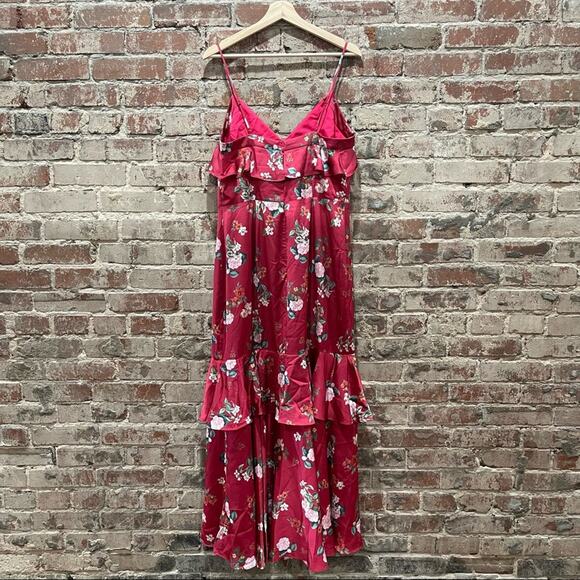 Keepsake The Label Magenta Floral Tiered Maxi Dress NWT Size XL - Picture 8 of 10